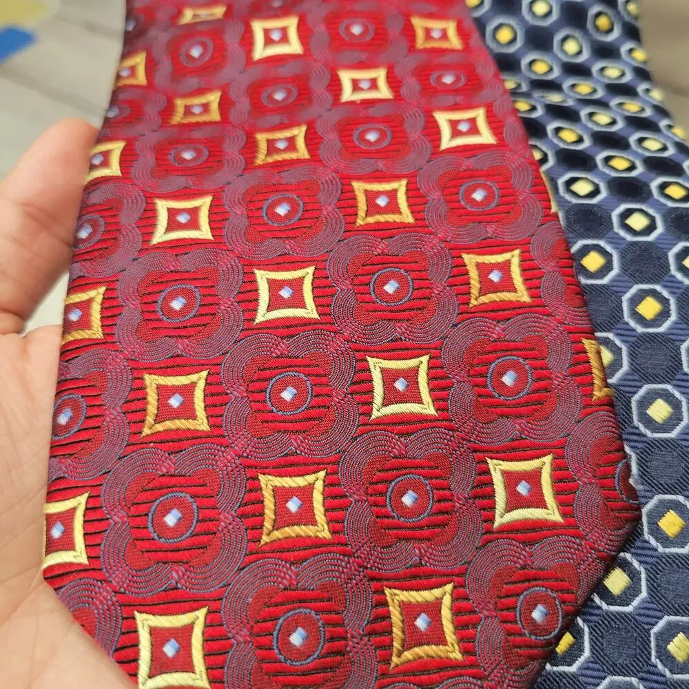 Grant Thomas Lot of 2 Hand Sewn Neckties - Maroon & Navy